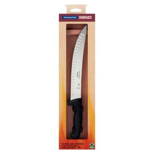 סכין קצבים מעוקלת ידית שחורה CHURRASCO תוצרת TRAMONTINA ברזיל