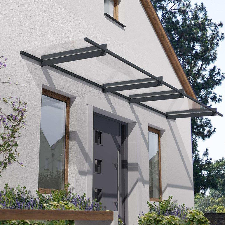 גגון כניסה אפור גג שקוף 411 על 94 ס"מ פלרם Nancy Canopia